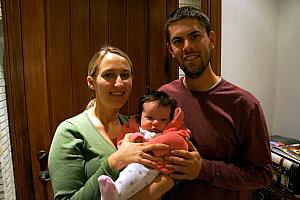 Our friends Mike and Jen Riesenberg and their little girl, Claire.