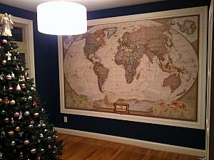 We finally put up this giant wall map that we bought back in 2009!