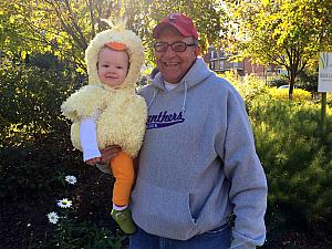 At the Zoo with Papa -- Capri in her Halloween costume